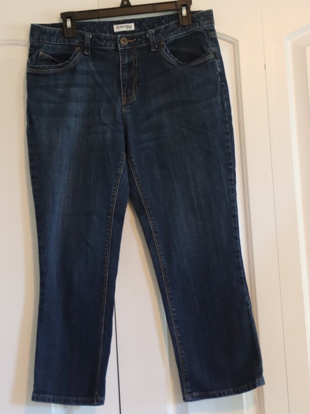 St John's Bay Blue Denim Ankle Jean 5 Pocket Size 12